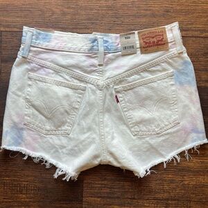 Women's Levi's 501 Jorts Multicolor Graffiti Paint 29 NWT Short Cut-Off Retro
